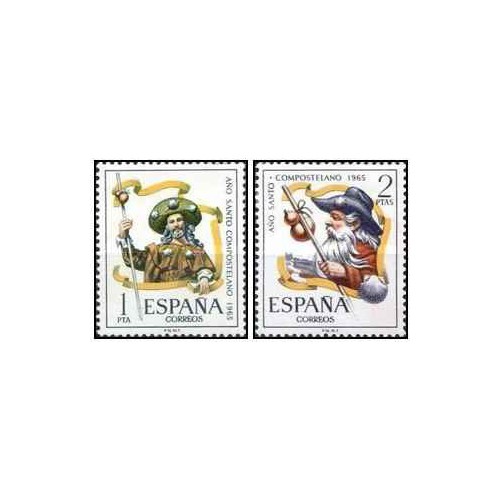 2 عدد تمبر سال مقدس یعقوب کامپوستلا - اسپانیا 1965