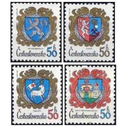 4 عدد تمبر نمادهای شهرهای چک-  چک اسلواکی 1982