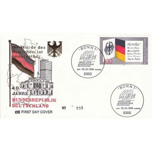 پاکت مهر روز ،چهلمین سالگرد جمهوری فدرال آلمان - جمهوری فدرال آلمان 1989