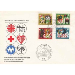 پاکت مهر روز ، تمبرهای خیریه - افسانه ها- جمهوری فدرال آلمان 1963
