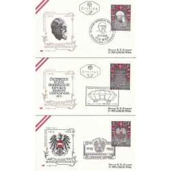 3 عدد پاکت مهر روز پنجاهمین سالگرد جمهوری اتریش - اتریش 1968