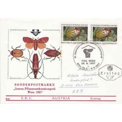 پاکت مهر روز ششمین کنگره بین المللی حفاظت از گیاهان وین - اتریش 1967 کیفیت مطابق تصویر