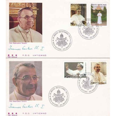 2 عدد پاکت مهر روز یادبود پاپ ژان پل اول - واتیکان 1978