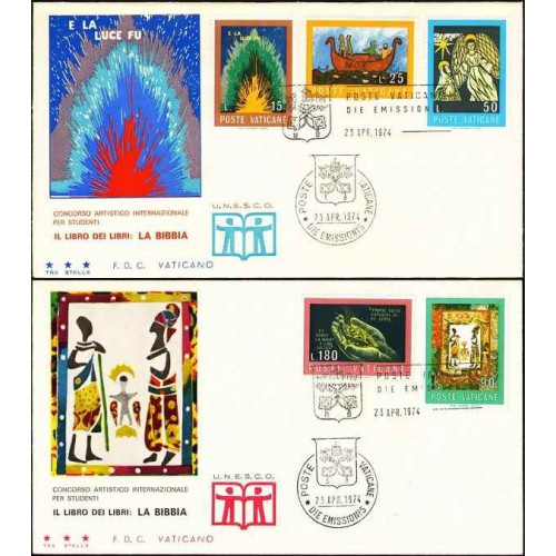 2 عدد پاکت مهر روز کتاب مقدس - کتاب کتابها - واتیکان 1974 2 عدد پاکت مهر روز کتاب مقدس - کتاب کتابها - واتیکان 1974