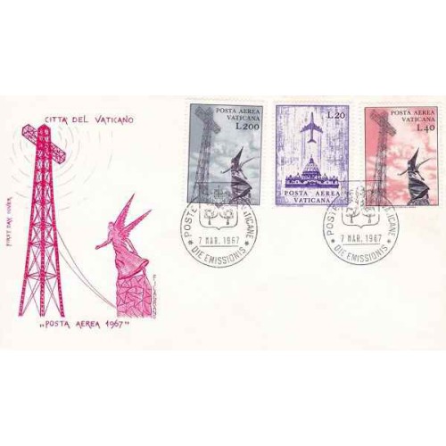 پاکت مهر روز پست هوایی - واتیکان 1967 پاکت مهر روز پست هوایی - واتیکان 1967