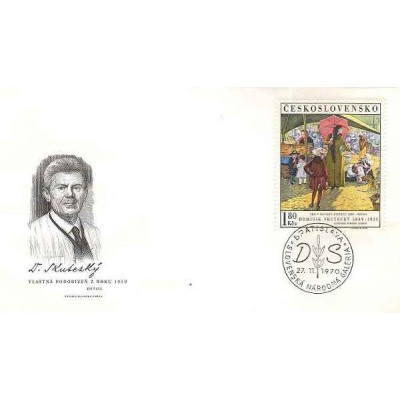 پاکت مهر روز نقاشی هایی از گالری ملی در پراگ - 2- چک اسلواکی 1970