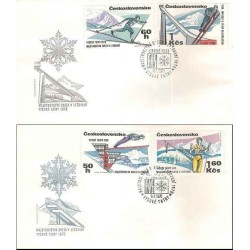 2 عدد پاکت مهر روز مسابقات جهانی اسکی، تاتراهای بلند - چک اسلواکی 1970