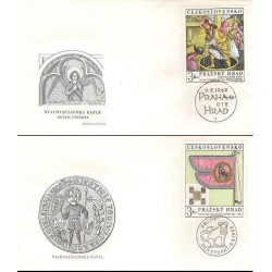 2 عدد پاکت مهر روز قلعه پراگ - چک اسلواکی 1969