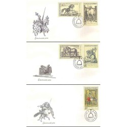 3 عدد پاکت مهر روز اسبها - چک اسلواکی 1969