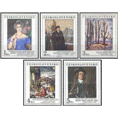 5 عدد تمبر نقاشی هایی از گالری ملی پراگ - چک اسلواکی 1985