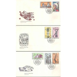 3 عدد پاکت مهر روز سرخپوستان آمریکای شمالی - صدمین سالگرد موزه قوم نگاری ناپرستک، پراگ - چک اسلواکی 1966