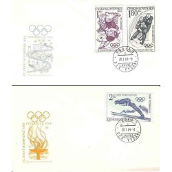 2 عدد پاکت مهر روز ، بازی های المپیک زمستانی - اینسبروک، اتریش - چک اسلواکی 1964