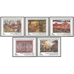 5 عدد تمبر نقاشی هایی از گالری ملی  پراگ - چک اسلواکی 1984 قیمت 13.4 دلار