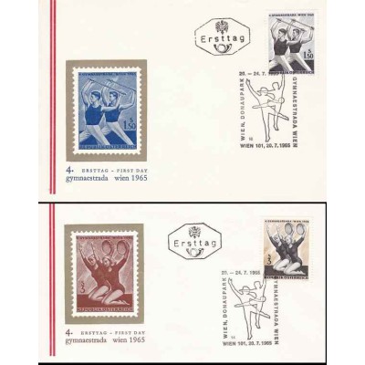 2 عدد پاکت مهر روز ، چهارمین ژیمناسترادا وین - اتریش 1965
