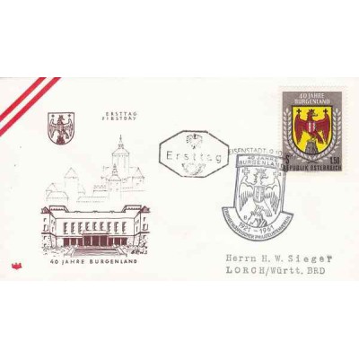 پاکت مهر روز ، چهلمین سالگرد بورگنلند - اتریش 1961