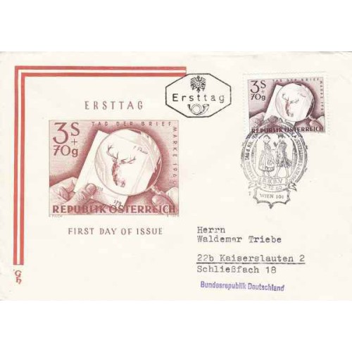 پاکت مهر روز ، روز تمبر - اتریش 1960 مطابق تصویر پاکت مهر روز ، روز تمبر - اتریش 1960 مطابق تصویر