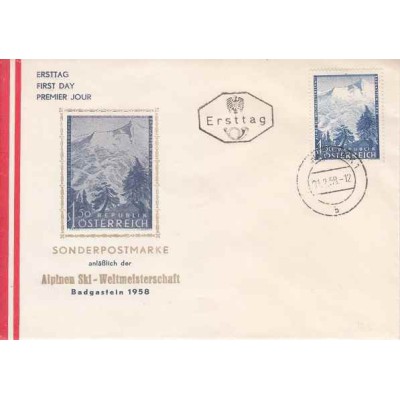 پاکت مهر روز مسابقات جهانی اسکی آلپاین - 2  - اتریش 1958