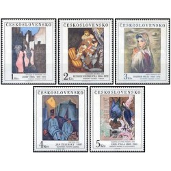 5 عدد تمبر نقاشیهای گالری ملی- چک اسلواکی 1982