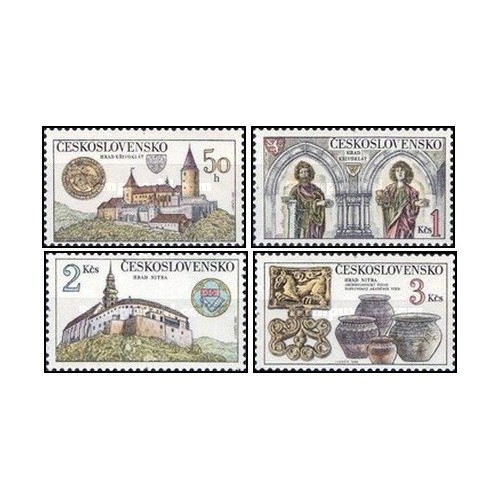 4 عدد تمبر قلعه ها - چک اسلواکی 1982