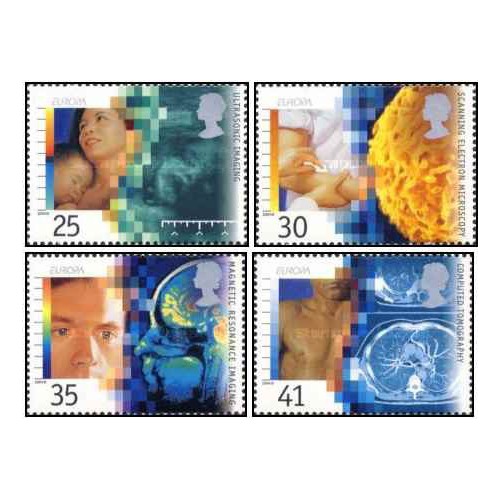4 عدد تمبر مشترک اروپا - Europa Cept - اکتشافات بزرگ - اکتشافات پزشکی -  انگلیس 1994
