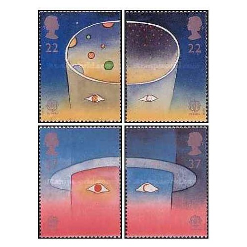 4 عدد تمبر مشترک اروپا - Europa Cept - هوافضای اروپا - انگلیس 1991 4 عدد تمبر مشترک اروپا - Europa Cept - هوافضای اروپا - انگلیس 1991