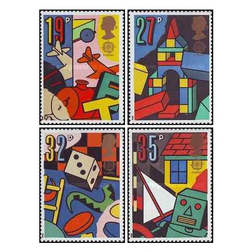4 عدد تمبر مشترک اروپا - Europa Cept - بازی های کودکان -  انگلیس 1989