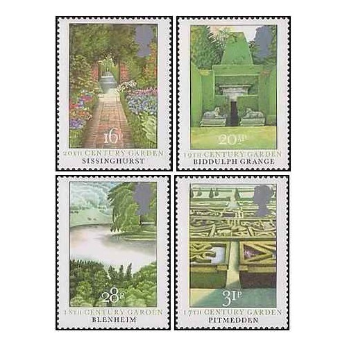 4 عدد تمبر باغهای بریتانیا -  انگلیس 1983
