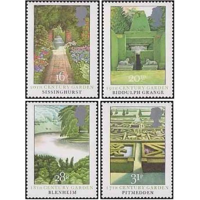 4 عدد تمبر باغهای بریتانیا -  انگلیس 1983
