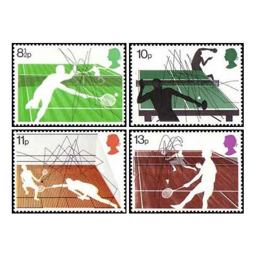 4 عدد تمبر صدمین سالگرد مسابقات قهرمانی تنیس ویمبلدون - انگلیس 1977 4 عدد تمبر صدمین سالگرد مسابقات قهرمانی تنیس ویمبلدون - انگلیس 1977
