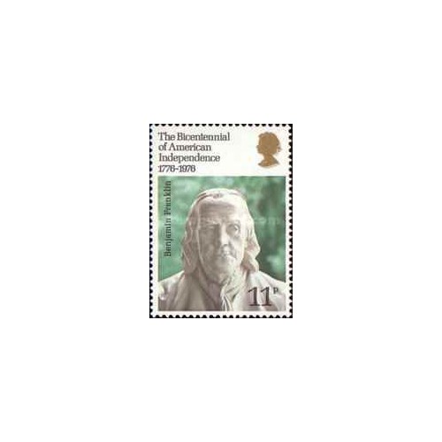 1 عدد تمبر دویستمین سالگرد استقلال آمریکا - انگلیس 1976 1 عدد تمبر دویستمین سالگرد استقلال آمریکا - انگلیس 1976