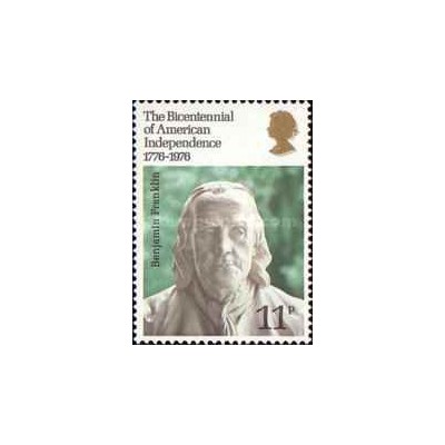 1 عدد  تمبر دویستمین سالگرد استقلال آمریکا  - انگلیس 1976