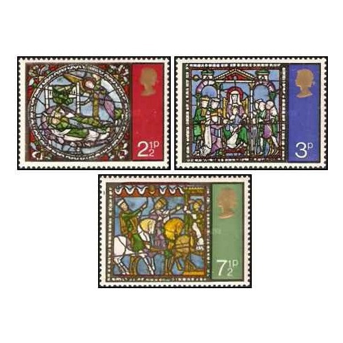 3 عدد تمبر کریسمس - انگلیس 1971 3 عدد تمبر کریسمس - انگلیس 1971