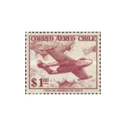 1 عدد تمبر سری پستی - پست هوایی - هواپیماها - 1P - شیلی 1956