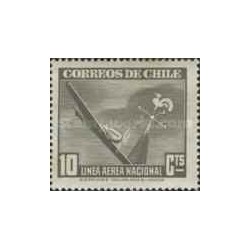 1 عدد تمبر سری پستی - پست هوایی - تصاویر پرواز - 10C - شیلی 1941