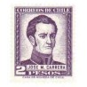 1 عدد تمبر سری پستی شخصیتها - ژنرال خوزه میگل کاررا - شیلی 1956