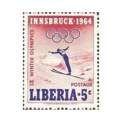 1 عدد تمبر بازی های المپیک زمستانی - اینسبروک، اتریش - لیبریا 1963