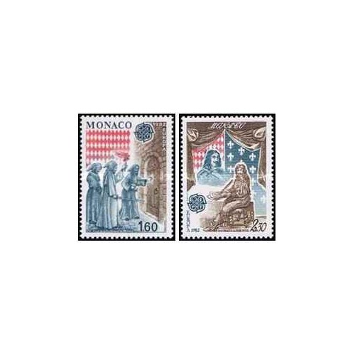 2 عدد  تمبر مشترک اروپا - Euorpa Cept -رویدادهای تاریخی -  موناکو 1982