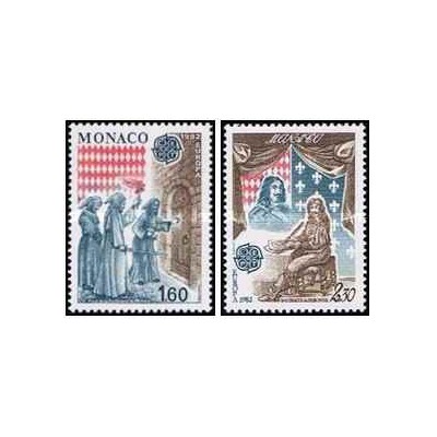 2 عدد  تمبر مشترک اروپا - Euorpa Cept -رویدادهای تاریخی -  موناکو 1982