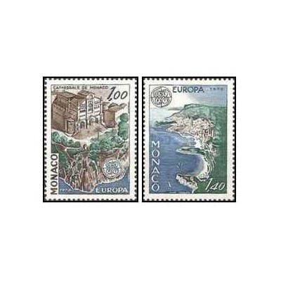2 عدد  تمبر مشترک اروپا - Euorpa Cept - مناظر طبیعی -  موناکو 1978