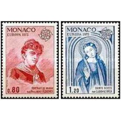 2 عدد  تمبر مشترک اروپا - Euorpa Cept - نقاشیها -  موناکو 1975