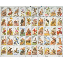 50 عدد  تمبر حیات وحش آمریکای شمالی -  آمریکا 1987 تمبرها از هم جدا شده
