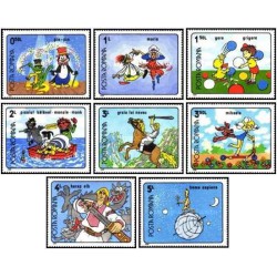 8 عدد تمبر کارتونهای رومانیایی -  رومانی 1989