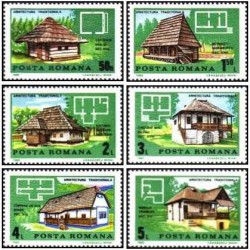 6 عدد تمبر معماری سنتی -  رومانی 1989