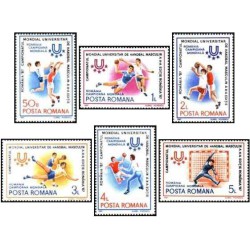 6 عدد تمبر مسابقات جهانی هندبال برای دانش آموزان -  رومانی 1987