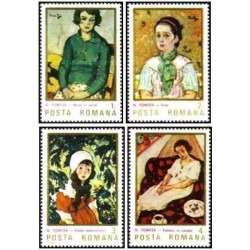 4 عدد تمبر نقاشی های نیکولای تونیتزا -  رومانی 1986
