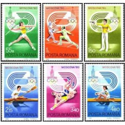 6 عدد تمبر بازی های المپیک - مسکو، اتحاد جماهیر شوروی  -  رومانی 1980