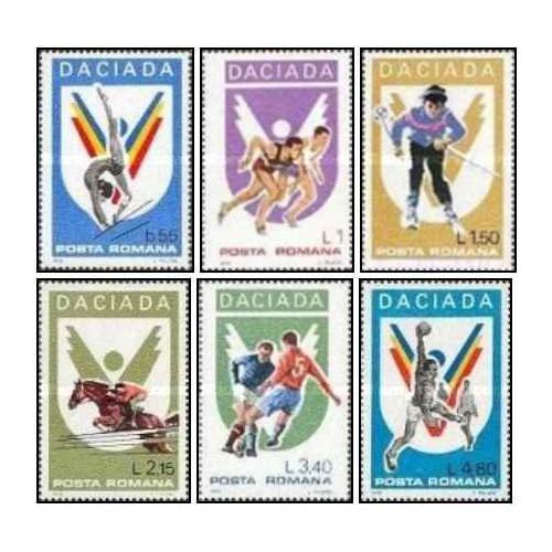 6 عدد تمبر مسابقات داکیاد - با کتیبه "DACIADA" - رومانی 1978 6 عدد تمبر مسابقات داکیاد - با کتیبه "DACIADA" - رومانی 1978