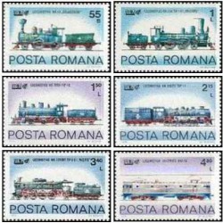 6 عدد تمبر لوکوموتیوها -  رومانی 1979