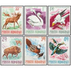 6 عدد تمبر حیوانات محافظت شده -  رومانی 1977