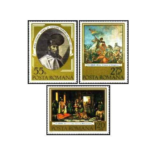 3 عدد تمبر 125مین سالگرد رومانی متحد به رهبری میکائیل شجاع - تابلو - رومانی 1975 3 عدد تمبر 125مین سالگرد رومانی متحد به رهبری میکائیل شجاع - تابلو - رومانی 1975